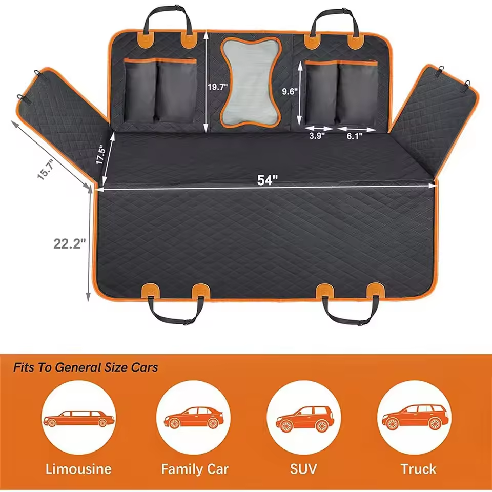 Dog Car Cover Waterproof Pet Dog Carriers Travel Mat Hammock For Small Medium Large Dogs Car Rear Back Safety Pad