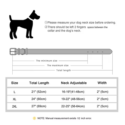 Genuine Leather Dog Collar 2inch Wide Dog Collars Cool Spikes Rivet Collars Luxury for Medium Large Dogs Pitbull German Shepherd