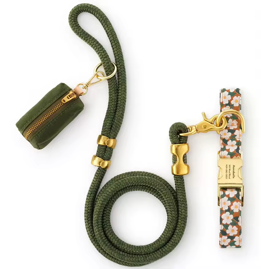 Multiple Colors Rope Long Double Braided Brass Dog Leash for Dogs Pet Traction Rope