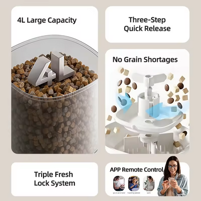 Cross-border New Automatic Feeder Cat 4L Smart Remote Control App Control Timing Quantitative Pet No Food Jam Dog